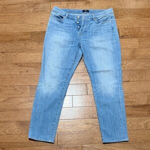 7 For All Mankind Sky Blue Cropped Jeans